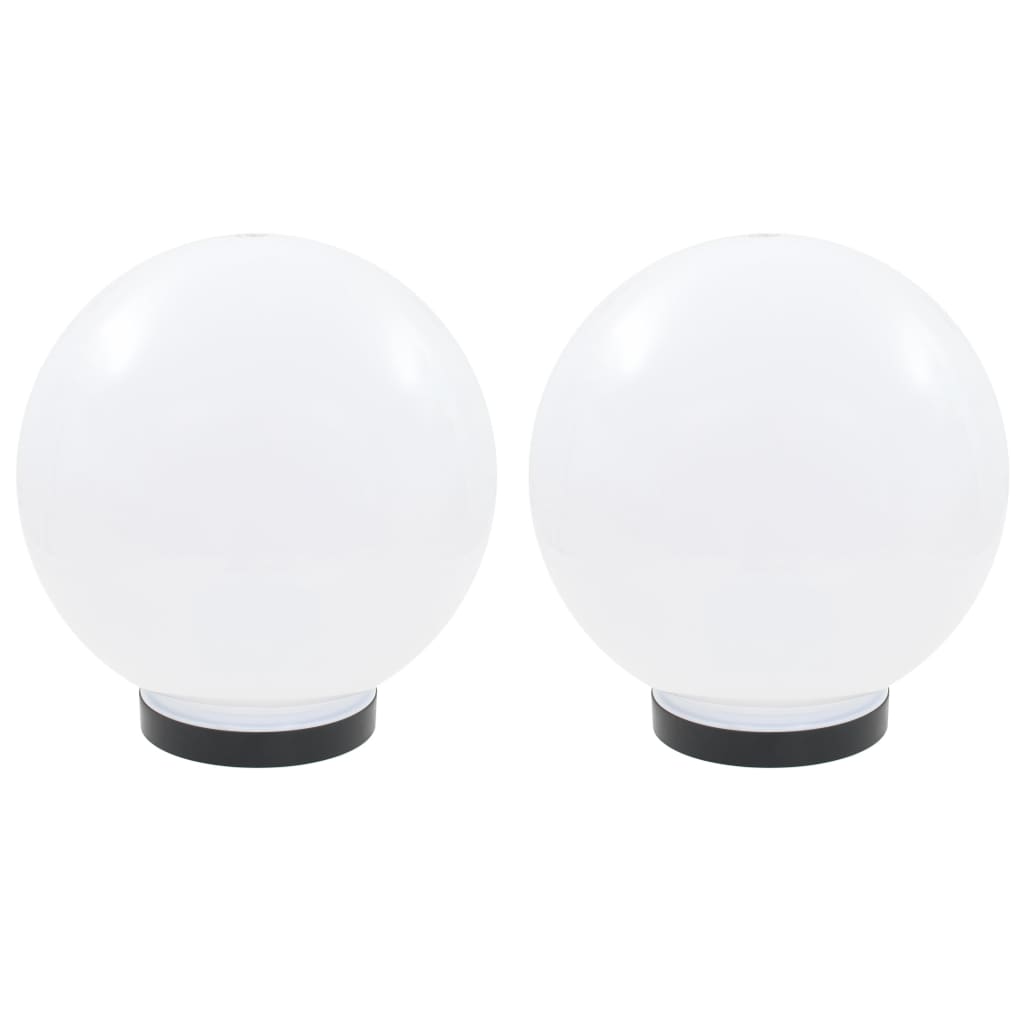 Set de 2 lampi bol cu LED 12W, vidaXL, Polimetil metacrilat, 25 cm, E27, IP44, Alb