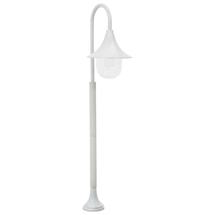 Стълб за градинско осветление vidaXL, Алуминий, 25 x 120 см, E27, IP44, Бял