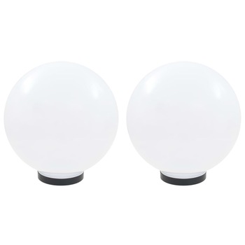Set de 2 lampi bol cu LED 12W, vidaXL, Polimetil metacrilat, 30 cm, E27, IP44, Alb Set de 2 lampi bol cu LED 12W, vidaXL, Polimetil metacrilat, 30 cm, E27, IP44, Alb