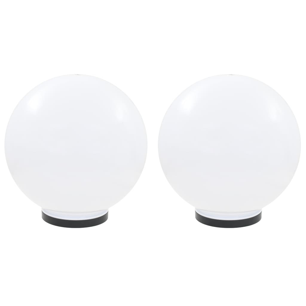 Set de 2 lampi bol cu LED 12W, vidaXL, Polimetil metacrilat, 40 cm, E27, IP44, Alb