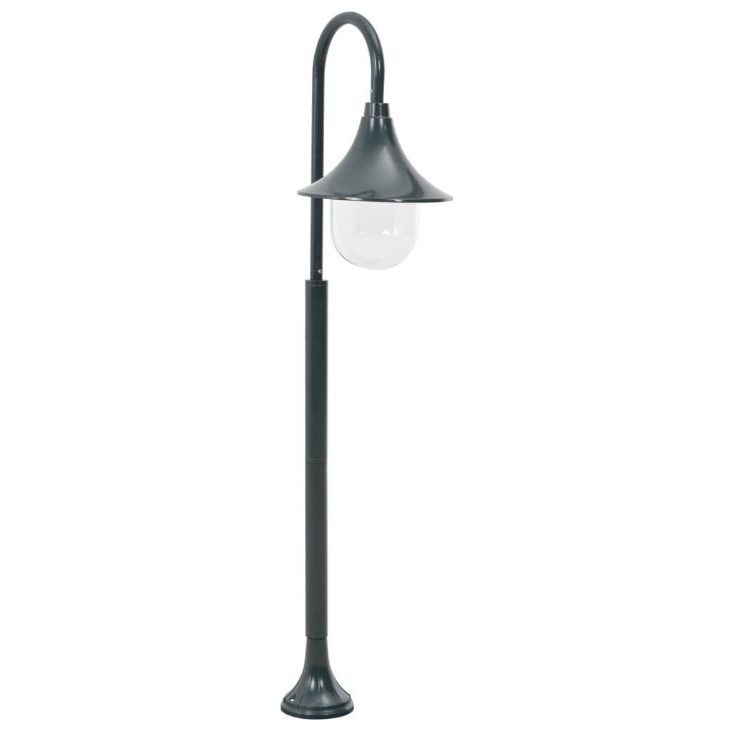 Lampa iluminat de gradina, vidaXL, Aluminiu, 25 x 120 cm, IP44, E27, Verde inchis