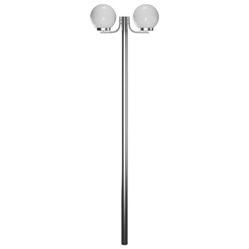 Lampa stalp de gradina cu 2 becuri, vidaXL, Otel inoxidabil, 20 cm x 220 cm, E27, IP44, Alb Lampa stalp de gradina cu 2 becuri, vidaXL, Otel inoxidabil, 20 cm x 220 cm, E27, IP44, Alb