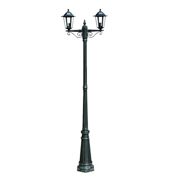 Felinar de gradina cu 2 brate Brighton, vidaXL, Aluminiu, 215 cm, E27, IP44, Verde Felinar de gradina cu 2 brate Brighton, vidaXL, Aluminiu, 215 cm, E27, IP44, Verde