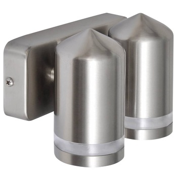 Aplica exterior forma conica cu LED, vidaXL, Otel inoxidabil, 16 x 11,8 x 11 cm, IP44, GU10, Argintiu Aplica exterior forma conica cu LED, vidaXL, Otel inoxidabil, 16 x 11,8 x 11 cm, IP44, GU10, Argintiu