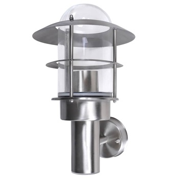 Lampa de exterior, vidaXL, Otel inoxidabil, 180 x 200 x 285 mm, E27, Argintiu Lampa de exterior, vidaXL, Otel inoxidabil, 180 x 200 x 285 mm, E27, Argintiu