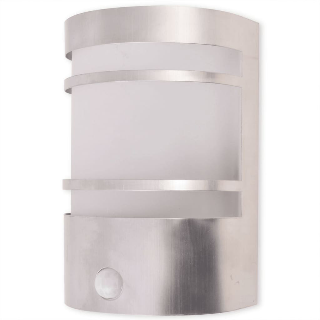 Lampa de iluminat exterior, vidaXL, Otel inoxidabil, 14 x 10.5 x 20.5 cm, E27, IP44, Argintiu