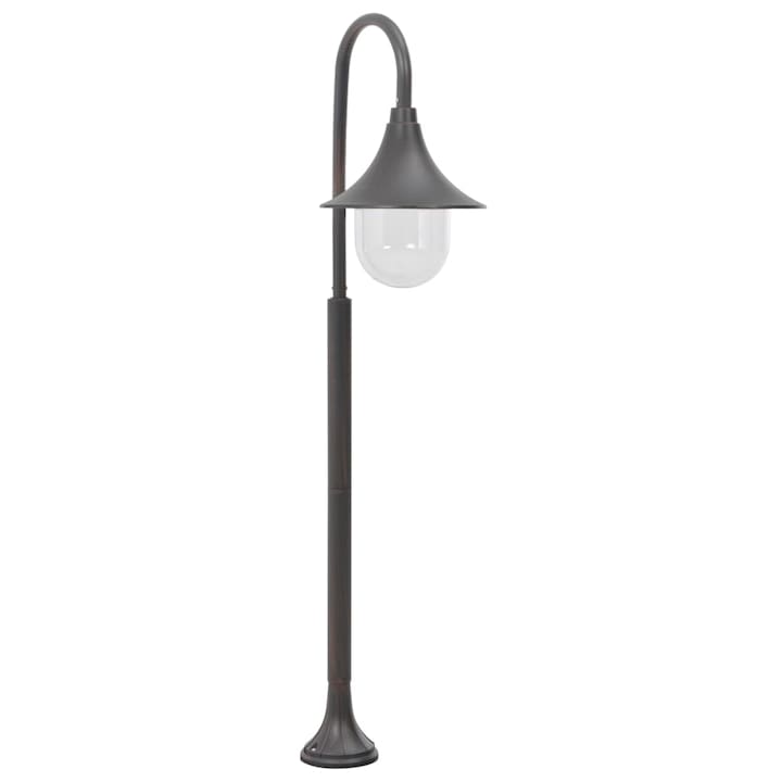 Стълб за градинско осветление vidaXL, Алуминий, 25 x 120 см, E27, IP44, Кафяв