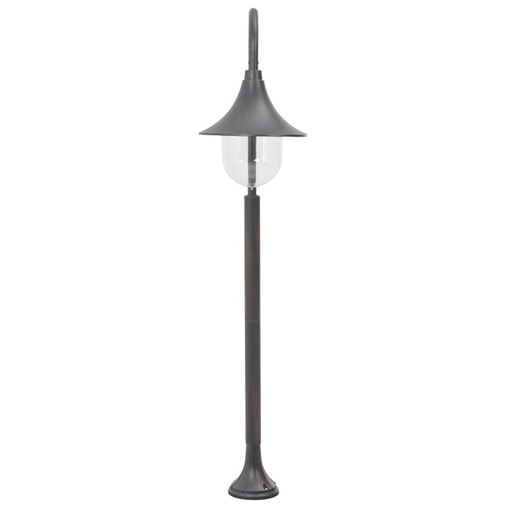 Stalp de iluminat gradina, vidaXL, Aluminiu, 25 x 120 cm, E27, IP44, Maro