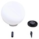 Set de 2 lampi pentru alee, glob cu LED, vidaXL, Polimetil metacrilat, 50 cm, E27, IP44, Alb