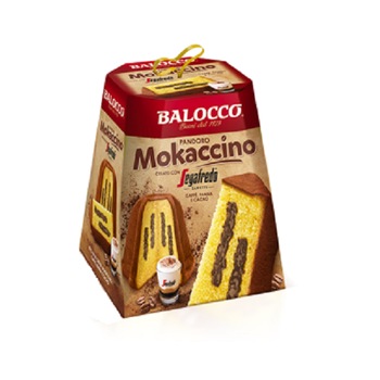 Cozonac, Pandoro Balocco Mokaccino cu cafea, smantana si cacao, 800gr Cozonac, Pandoro Balocco Mokaccino cu cafea, smantana si cacao, 800gr