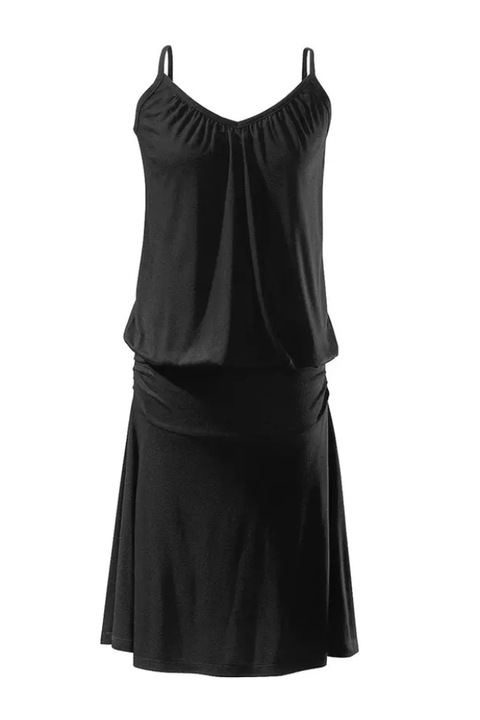 Дамска черна мини рокля на зиг-заг, Черен