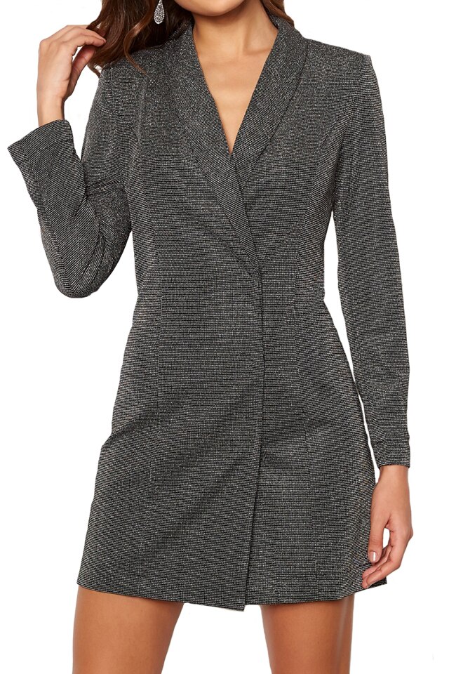 Rochie dama 'VmGlitter' dama Vero Moda, negru/argintiu, 40, tip sacou