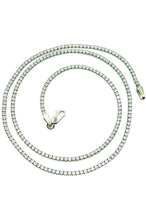 Colier tennis din argint 925 cu zirconiu alb, Agavi
