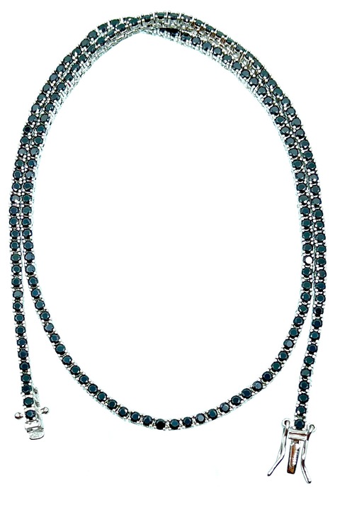 Colier tennis din argint 925 cu zirconiu negru, Agavi