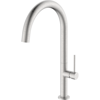 Baterie inalta pentru bucatarie IdroBric Detroit, tip lebada, monocomanda, cu perlator, debit 9 l/min, cartus ceramic, Crom mat