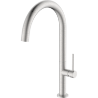 Baterie inalta pentru bucatarie IdroBric Detroit, tip lebada, monocomanda, cu perlator, debit 9 l/min, cartus ceramic, Crom mat