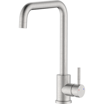 Baterie inalta pentru bucatarie IdroBric Brooklyn, tip lebada, monocomanda, pipa orientabila, cu perlator, debit 6 l/min, cartus ceramic, otel inoxidabil, Crom mat