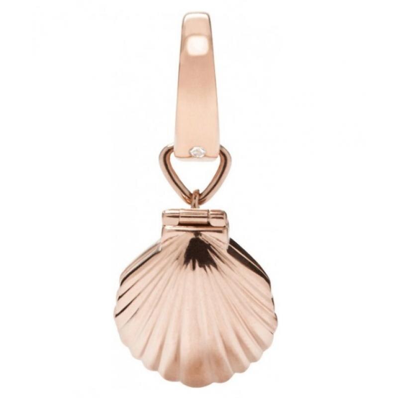 Pandantiv scoica Fossil, Otel inoxidabil, Rose gold