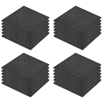 Set 24 covoare de cauciuc tip placa protectie, vidaXL, Cauciuc, 50 x 50 x 3 cm, Negru Set 24 covoare de cauciuc tip placa protectie, vidaXL, Cauciuc, 50 x 50 x 3 cm, Negru