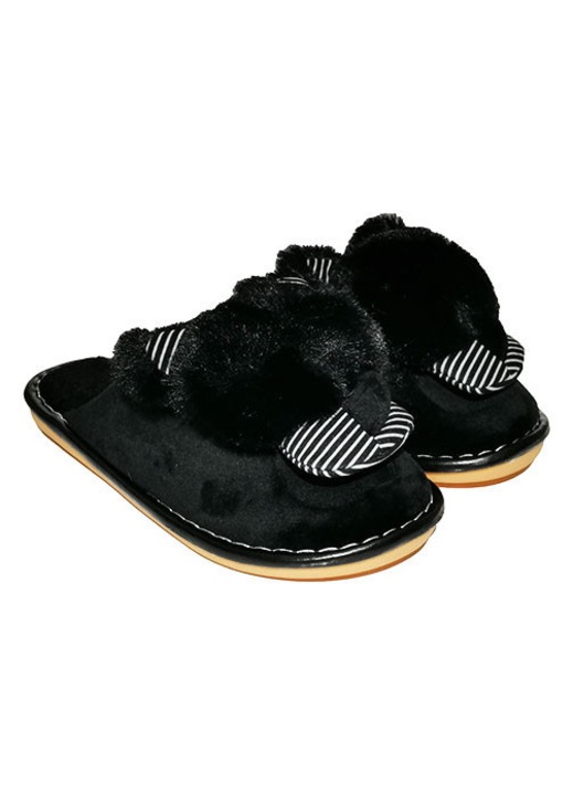 Papuci casa dama Kitty, Negru, 38-39