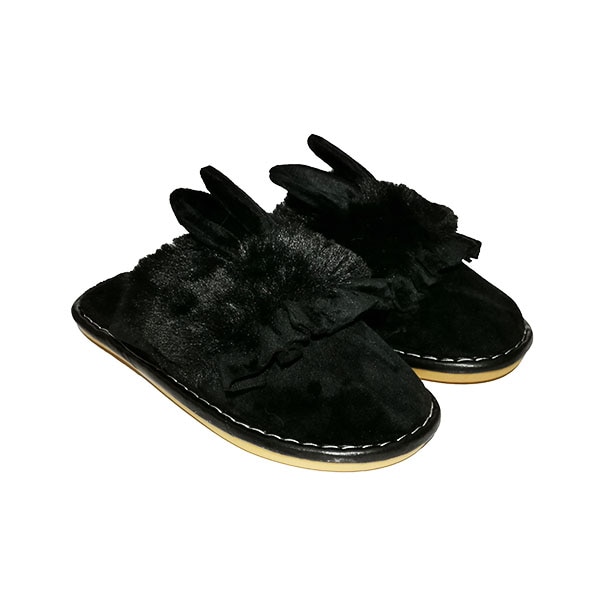 Papuci casa dama Bunny, Negru, 38-39