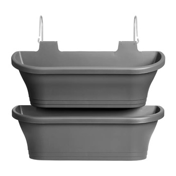 Set Jardiniere Elho Corsica suspendate, set de 2, antracit Set Jardiniere Elho Corsica suspendate, set de 2, antracit