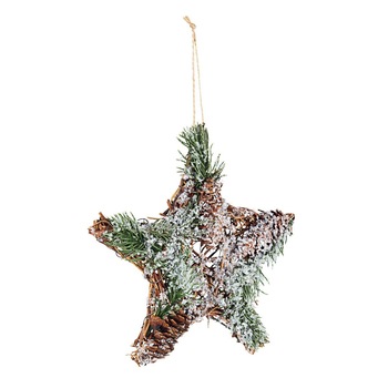 Decoratiune suspendabila din rattan cu brad artificial model Stea 20x4x20 cm Decoratiune suspendabila din rattan cu brad artificial model Stea 20x4x20 cm