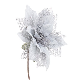 Craciunita artificiala alba argintie Valery 15x21 cm Craciunita artificiala alba argintie Valery 15x21 cm