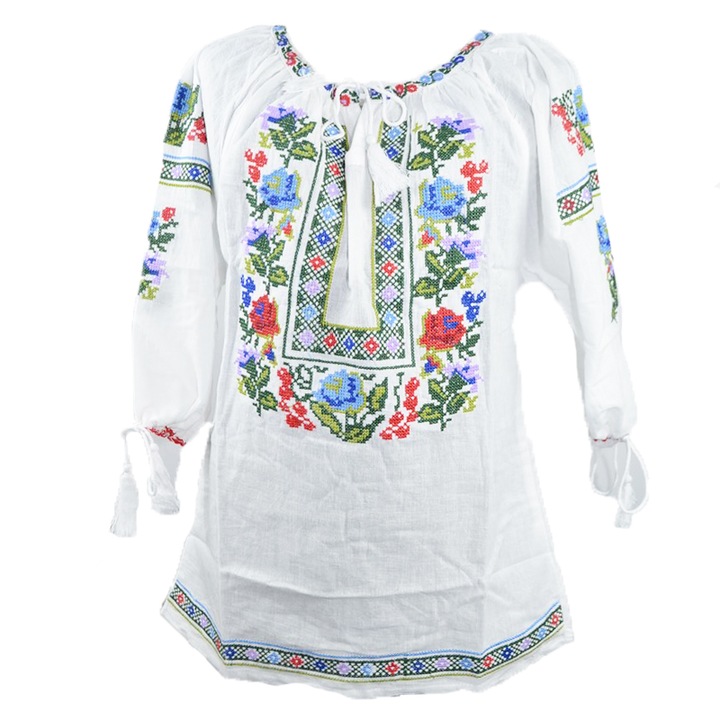 Bluza tip ie pentru fete Mini Junior MRI-2-98-104, Alb 65972