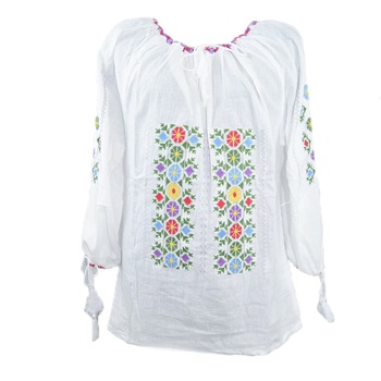 Bluza tip ie pentru fete Mini Junior MRI-4-12, Alb Bluza tip ie pentru fete Mini Junior MRI-4-12, Alb