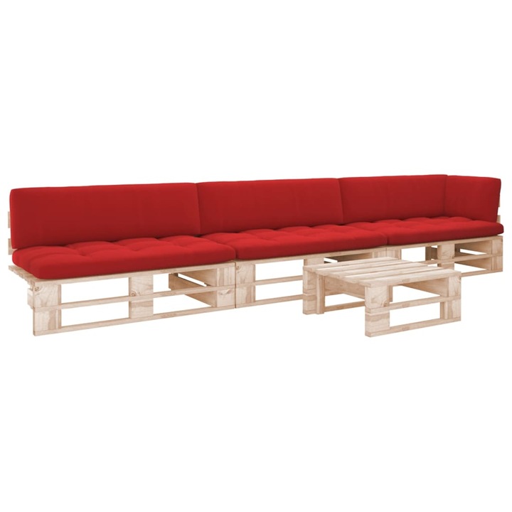 Set mobilier paleti vidaXL, Lemn, Maro,33.98 kg