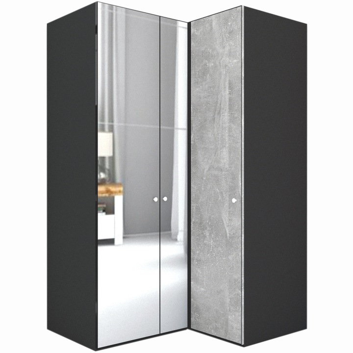 Dulap de Colt Genarom LEX Model B, Decor 4298 O / Oglinda, 145-117 x 240 x 66 cm