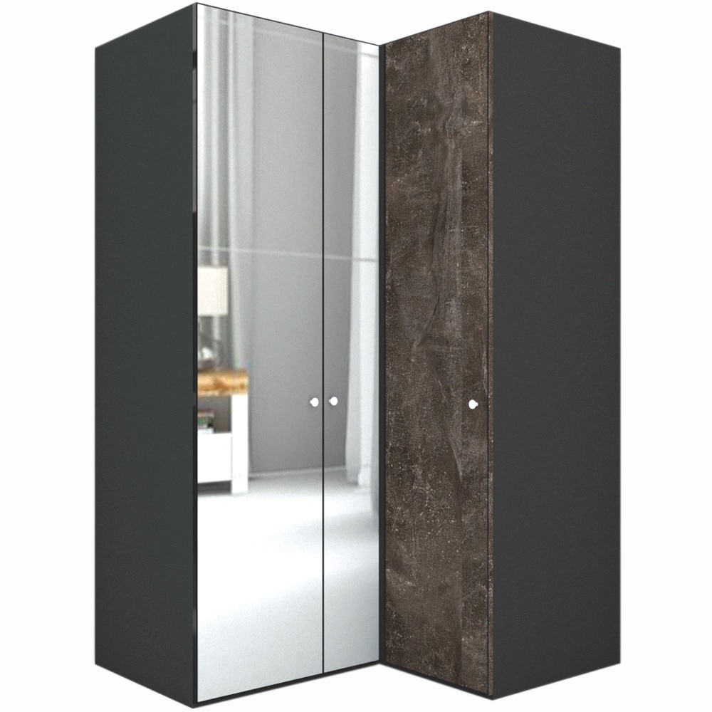 Dulap de Colt Genarom LEX Model B, Decor 4299 O / Oglinda, 145-117 x 218 x 66 cm