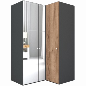 Dulap de Colt Genarom LEX Model B, Decor K004 O / Oglinda, 145-117 x 218 x 66 cm Dulap de Colt Genarom LEX Model B, Decor K004 O / Oglinda, 145-117 x 218 x 66 cm