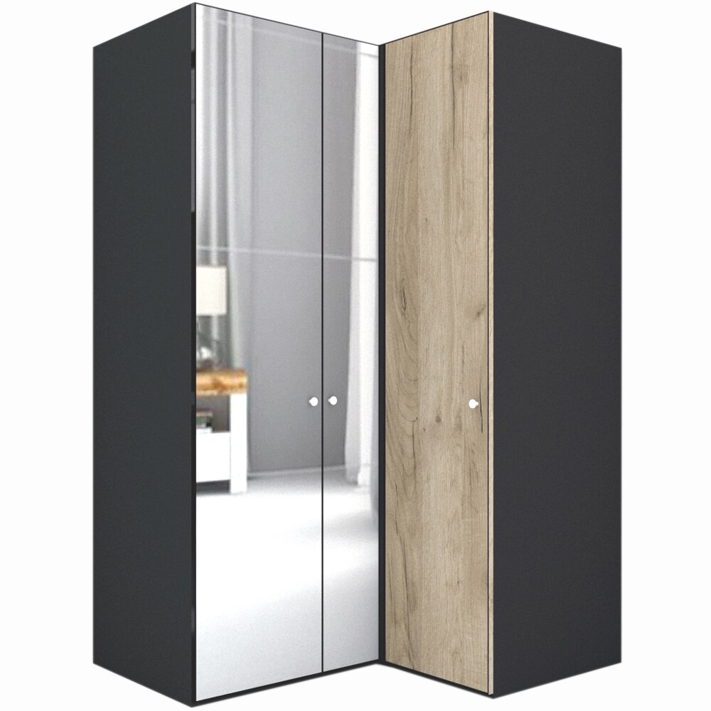 Dulap de Colt Genarom LEX Model B, Decor K002 O / Oglinda, 145-117 x 240 x 66 cm