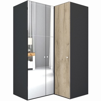 Dulap de Colt Genarom LEX Model B, Decor K002 O / Oglinda, 145-117 x 218 x 66 cm Dulap de Colt Genarom LEX Model B, Decor K002 O / Oglinda, 145-117 x 218 x 66 cm