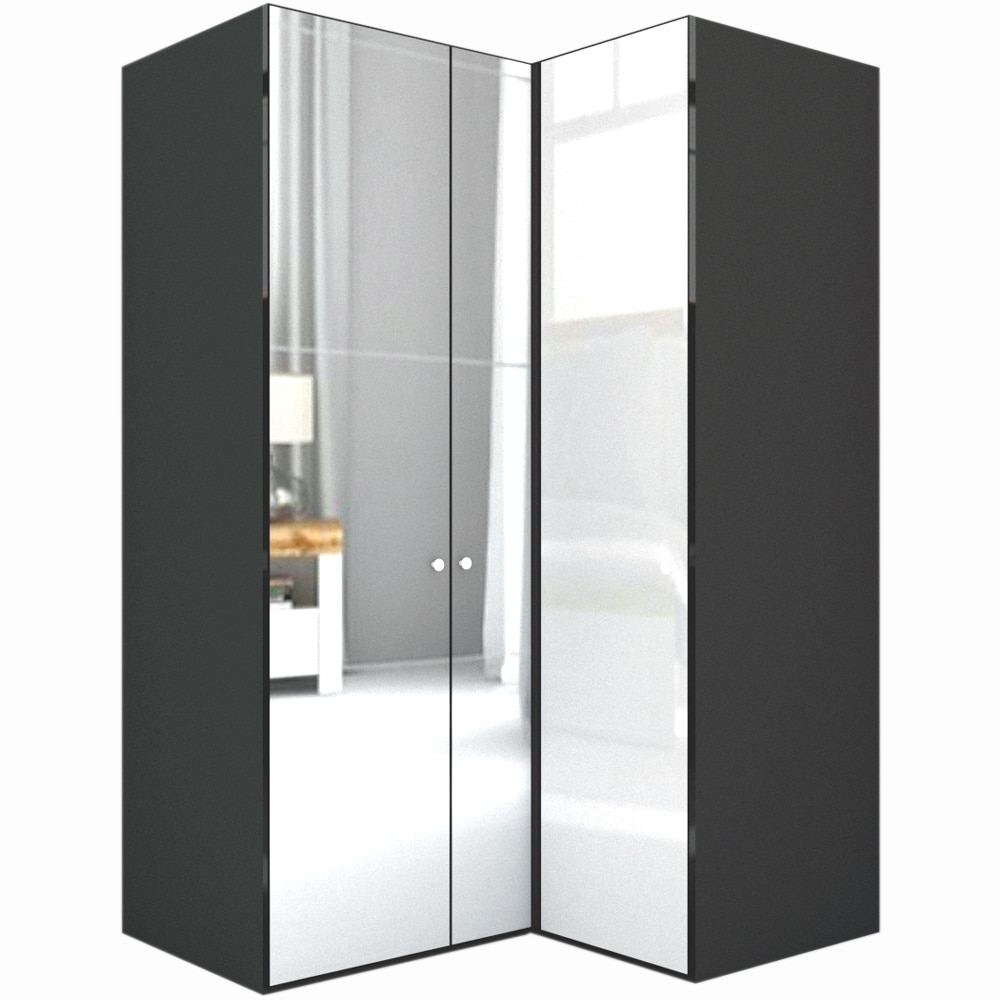 Dulap de Colt Genarom LEX Model B, Gri Lucios O / Oglinda, 145-117 x 240 x 66 cm