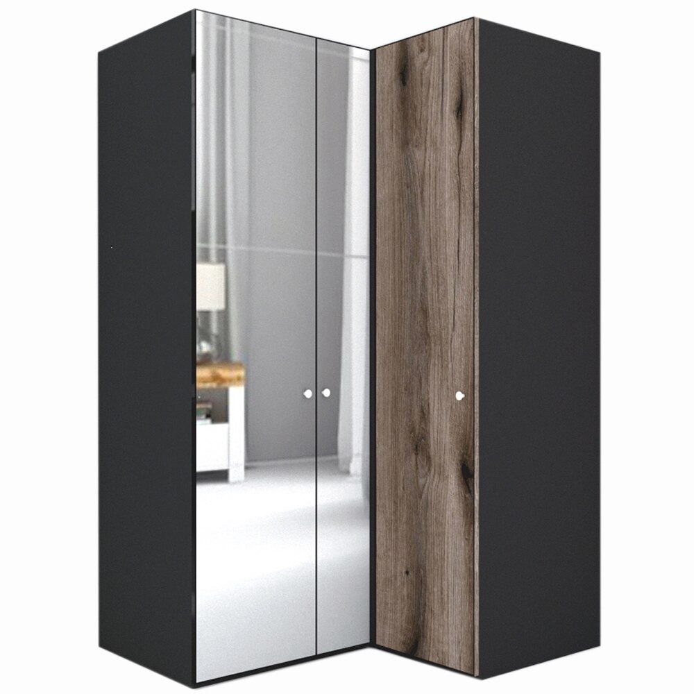 Dulap de Colt Genarom LEX Model B, Decor K366 O / Oglinda, 145-117 x 218 x 66 cm
