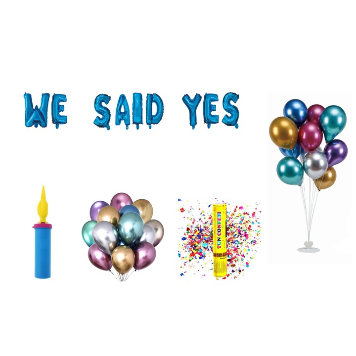 Igent mondtunk lufi készlet, tortalapos ajándék, 69 db, kék