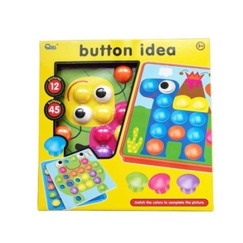 Joc educativ tip mozaic Button Idea, 12 planse, 46 piese Joc educativ tip mozaic Button Idea, 12 planse, 46 piese