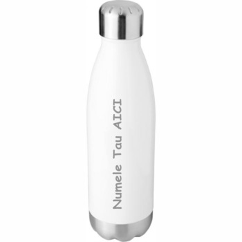 Sticla Termos din Inox Personalizabila cu Numele sau Logo-ul tau, Pereti Dubli, 0.5 L, Alb Sticla Termos din Inox Personalizabila cu Numele sau Logo-ul tau, Pereti Dubli, 0.5 L, Alb