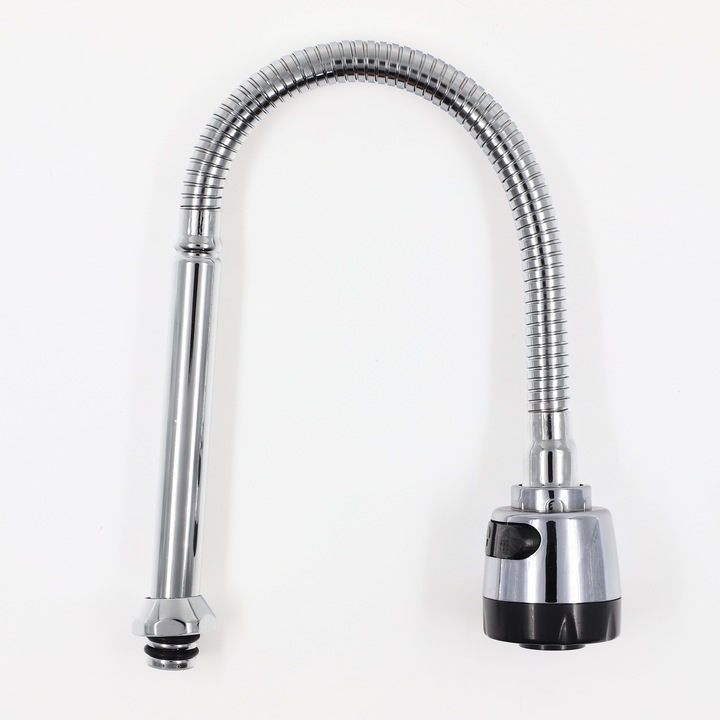 Pipa flexibila, perlator cu 2 functii, 2.5 cm filet, Inox - eMAG.ro