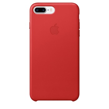 Husa de protectie Apple pentru iPhone 8 Plus / iPhone 7 Plus, Piele, Red Husa de protectie Apple pentru iPhone 8 Plus / iPhone 7 Plus, Piele, Red
