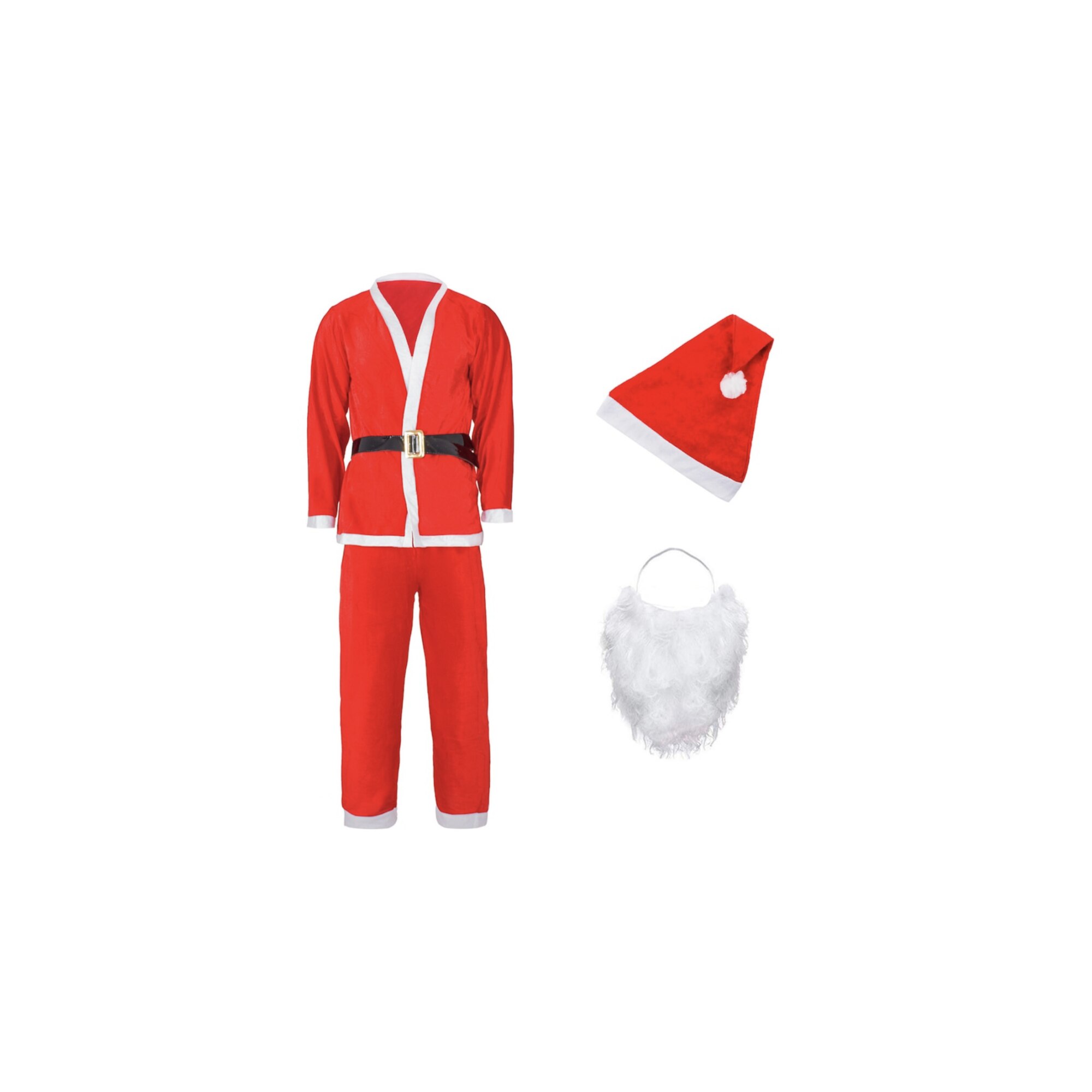 Costum de Mos Craciun din material Textil in numar de 5 piese , marime universala