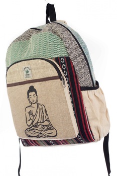 Rucsac din canepa si bumbac, Buddha 7, Multicolor, 30x40 cm Rucsac din canepa si bumbac, Buddha 7, Multicolor, 30x40 cm