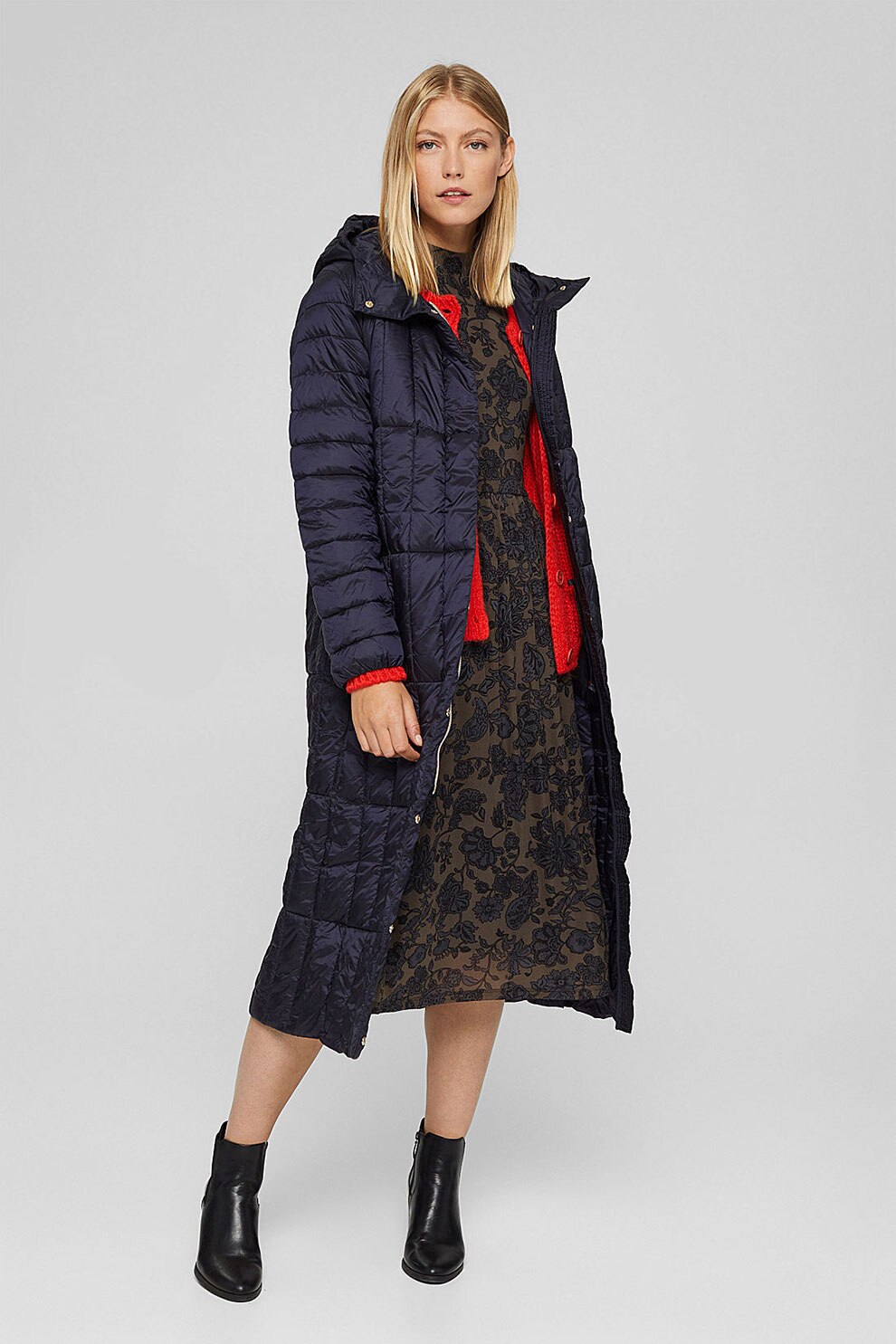 Esprit, Geaca lunga matlasata, Bleumarin, S