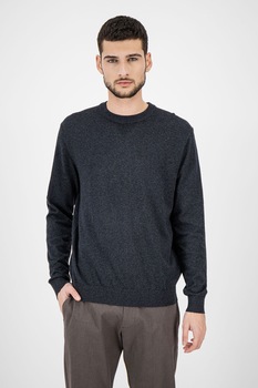 Esprit, Pulover cu decolteu la baza gatului, tricotat fin, Gri inchis Esprit, Pulover cu decolteu la baza gatului, tricotat fin, Gri inchis