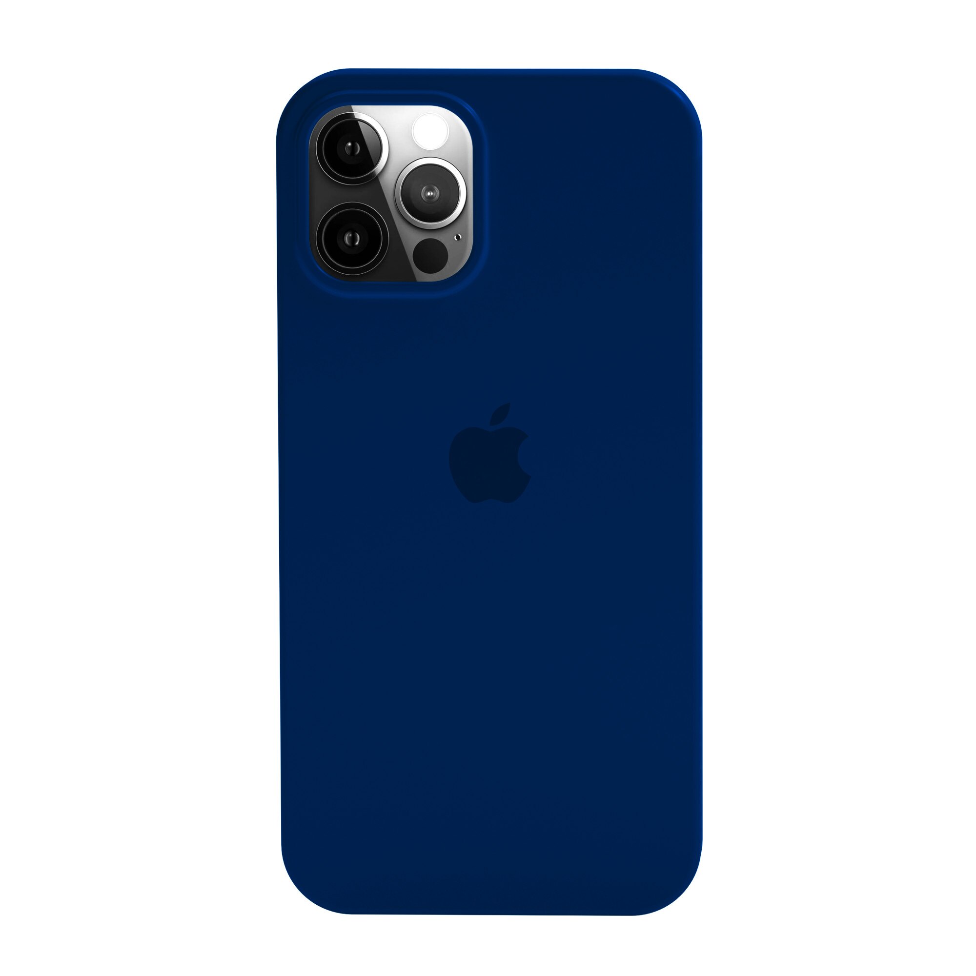 Husa de protectie Apple Silicone microfibra pentru iPhone 12 Pro Max, Dark Blue