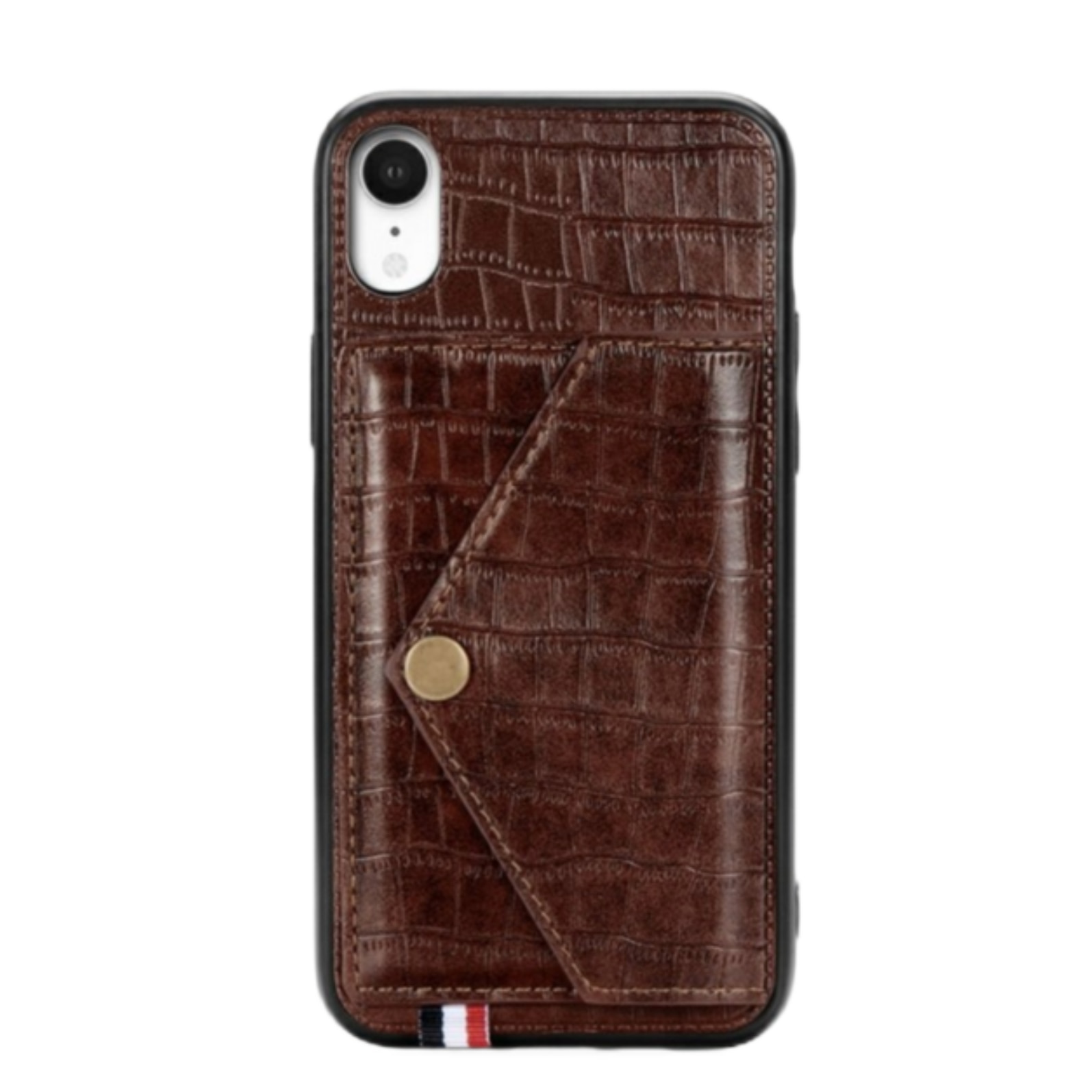Husa pentru iPhone XR, capac de protectie, carcasa, bumper, Buzunar Card, Maro
