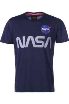Tricou barbati, Alpha Industries NASA Reflective T 178501-07, Bumbac, Albastru inchis, Albastru inchis Tricou barbati, Alpha Industries NASA Reflective T 178501-07, Bumbac, Albastru inchis, Albastru inchis